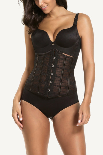 Czarna koronkowa klamra Waist Control Shapewear